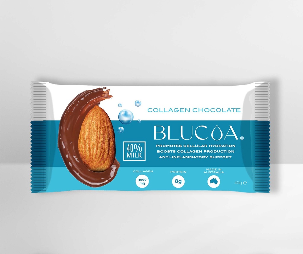 BLUCOA Collagen 40% Milk Chocolate Almonds 40g