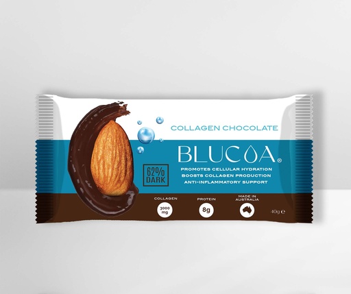 BLUCOA Collagen 62% Dark Chocolate Almonds 40g